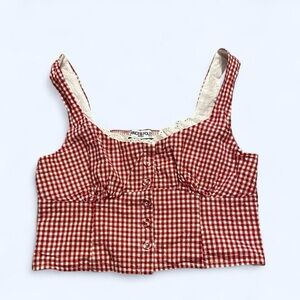 Red and white gingham Princess polly top